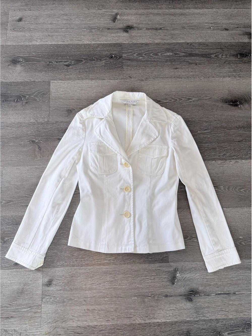 Trina Turk Women’s Size 4 Cream  Blazer 3 Buttons - Picture 2 of 6